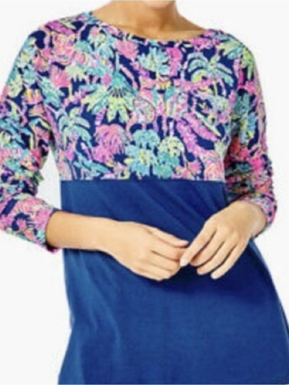 Lilly Pulitzer Finn Navy Top NEW Size XXL
